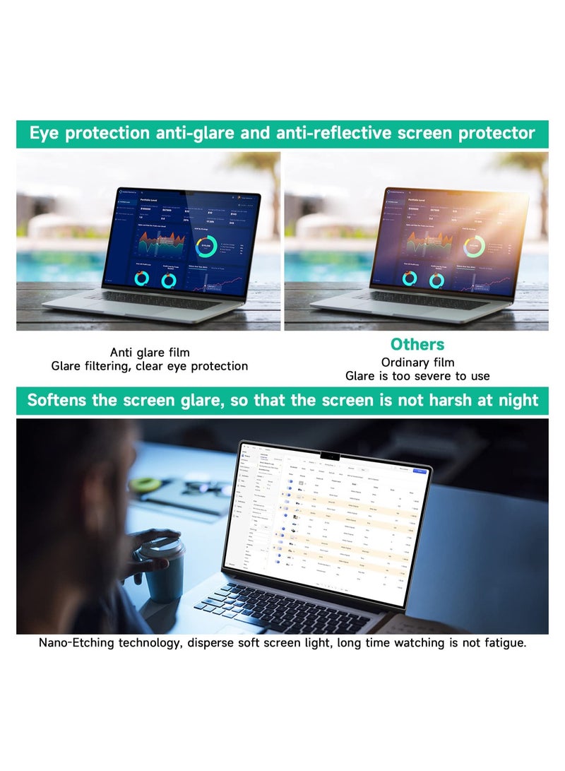 Compatible with 2022 MacBook Air 13.6 inch Screen Protector 2 Pack Eye Protection Anti Glare Film Anti Scratch Matte Laptop Screen Protector for MacBook Air 13.6'' Apple M2 Chip A2681 - Image 2